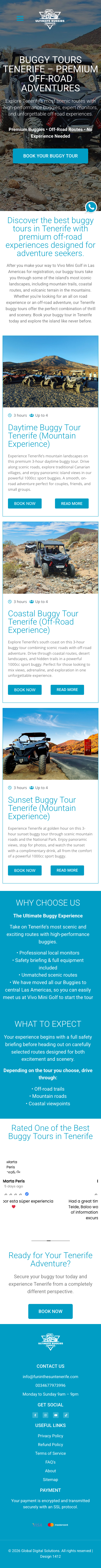 Ultimate Buggies Tenerife mobile website design